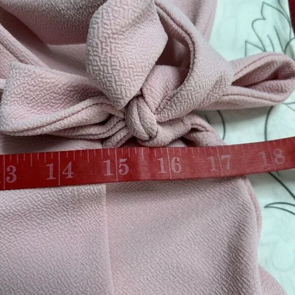 NWT* Black Label by EVAN PICONE Sleeveless Pink Crepe Faux Wrap Dress Large - Picture 9 of 12